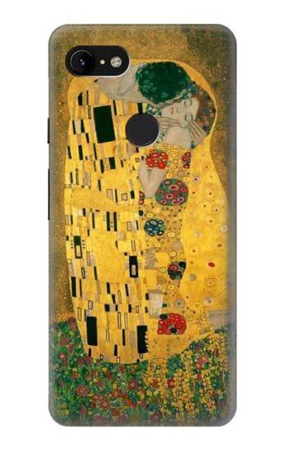 W2137 Gustav Klimt The Kiss Hard Case and Leather Flip Case For Google Pixel 3 XL