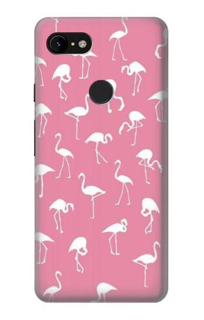 W2858 Pink Flamingo Pattern Hard Case and Leather Flip Case For Google Pixel 3 XL