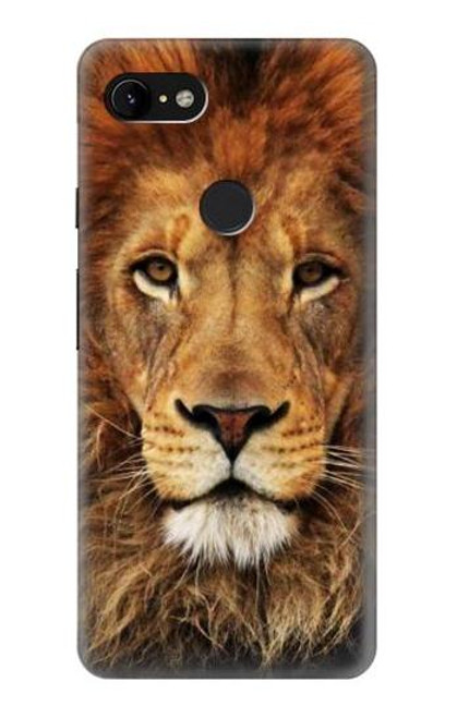 W2870 Lion King of Beasts Hard Case and Leather Flip Case For Google Pixel 3 XL