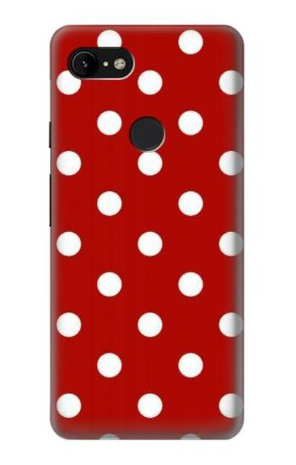 W2951 Red Polka Dots Hard Case and Leather Flip Case For Google Pixel 3 XL