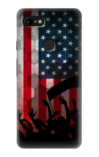 W2989 USA America Soccer Copa 2016 Hard Case and Leather Flip Case For Google Pixel 3 XL