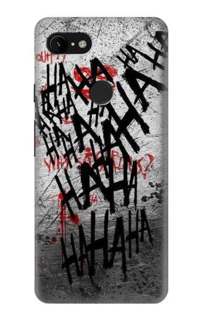 W3073 Joker Hahaha Blood Splash Hard Case and Leather Flip Case For Google Pixel 3 XL