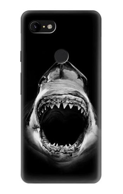 W3100 Great White Shark Hard Case and Leather Flip Case For Google Pixel 3 XL