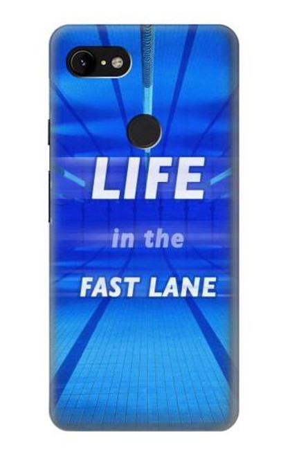 W3136 Life in the Fast Lane Swimming Pool Hard Case and Leather Flip Case For Google Pixel 3 XL