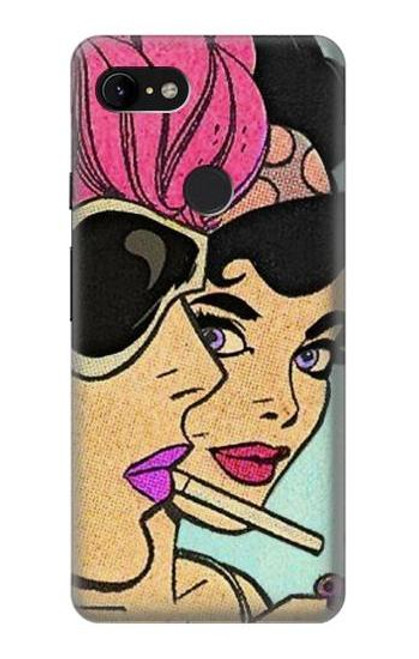 W3171 Girls Pop Art Hard Case and Leather Flip Case For Google Pixel 3 XL