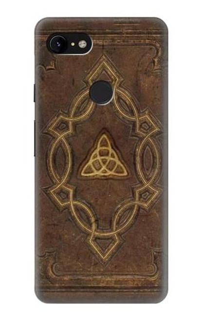 W3219 Spell Book Cover Hard Case and Leather Flip Case For Google Pixel 3 XL