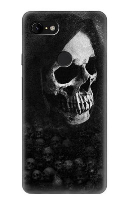 W3333 Death Skull Grim Reaper Hard Case and Leather Flip Case For Google Pixel 3 XL