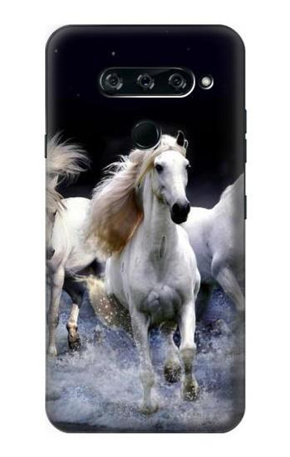 W0246 White Horse Hard Case and Leather Flip Case For LG V40, LG V40 ThinQ