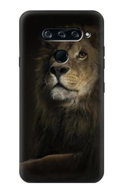 W0472 Lion Hard Case and Leather Flip Case For LG V40, LG V40 ThinQ