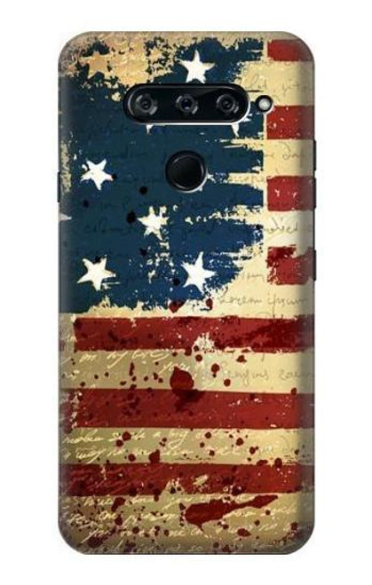 W2349 Old American Flag Hard Case and Leather Flip Case For LG V40, LG V40 ThinQ