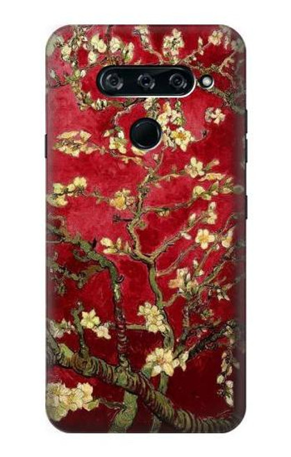 W2414 Red Blossoming Almond Tree Van Gogh Hard Case and Leather Flip Case For LG V40, LG V40 ThinQ