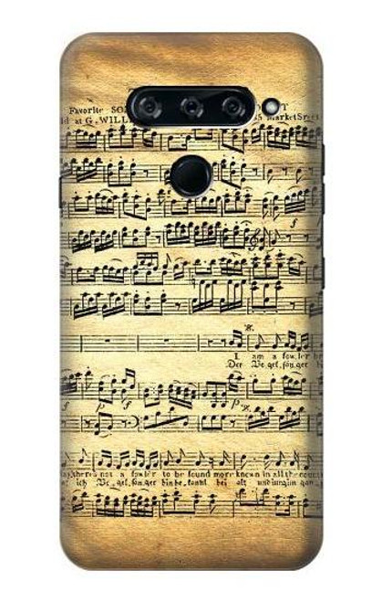 W2667 The Fowler Mozart Music Sheet Hard Case and Leather Flip Case For LG V40, LG V40 ThinQ