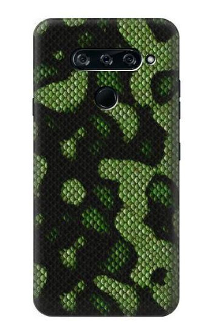 W2877 Green Snake Skin Graphic Printed Hard Case and Leather Flip Case For LG V40, LG V40 ThinQ