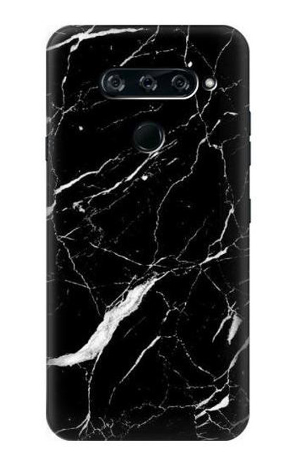 W2895 Black Marble Graphic Printed Hard Case and Leather Flip Case For LG V40, LG V40 ThinQ