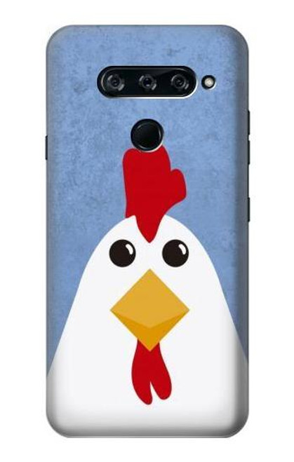 W3254 Chicken Cartoon Hard Case and Leather Flip Case For LG V40, LG V40 ThinQ