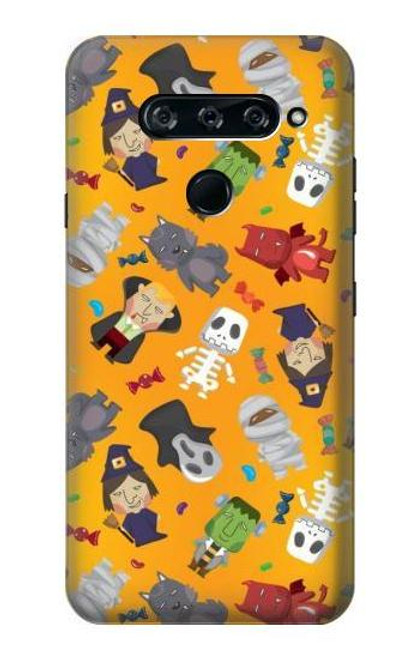 W3275 Cute Halloween Cartoon Pattern Hard Case and Leather Flip Case For LG V40, LG V40 ThinQ