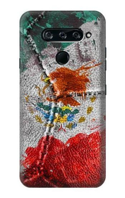 W3314 Mexico Flag Vinatage Foorball Graphic Hard Case and Leather Flip Case For LG V40, LG V40 ThinQ