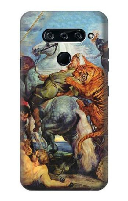 W3331 Peter Paul Rubens Tiger und Lowenjagd Hard Case and Leather Flip Case For LG V40, LG V40 ThinQ