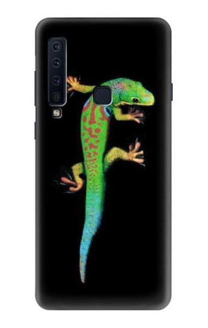 W0125 Green Madagascan Gecko Hard Case and Leather Flip Case For Samsung Galaxy A9 (2018), A9 Star Pro, A9s