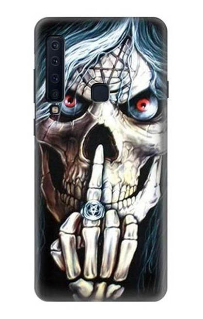 W0222 Skull Pentagram Hard Case and Leather Flip Case For Samsung Galaxy A9 (2018), A9 Star Pro, A9s