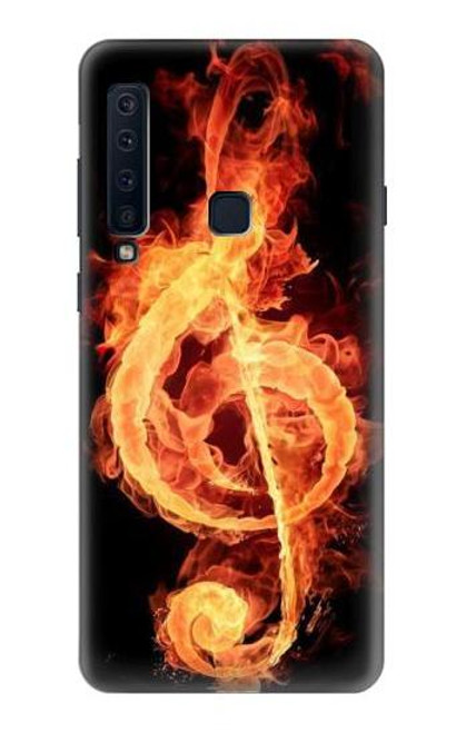 W0493 Music Note Burn Hard Case and Leather Flip Case For Samsung Galaxy A9 (2018), A9 Star Pro, A9s