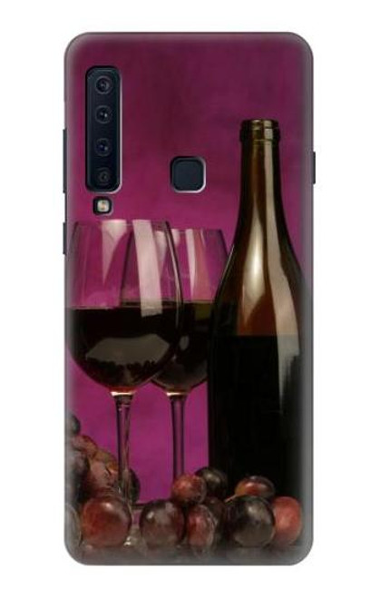 W0910 Red Wine Hard Case and Leather Flip Case For Samsung Galaxy A9 (2018), A9 Star Pro, A9s