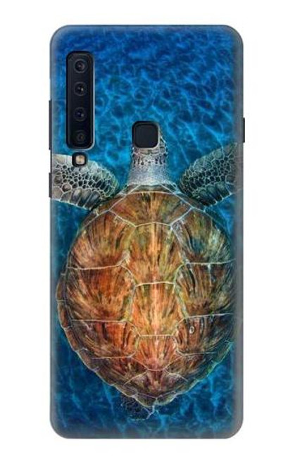 W1249 Blue Sea Turtle Hard Case and Leather Flip Case For Samsung Galaxy A9 (2018), A9 Star Pro, A9s