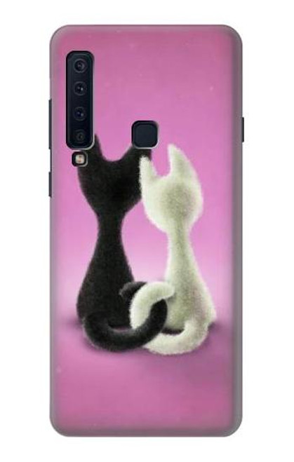 W1832 Love Cat Hard Case and Leather Flip Case For Samsung Galaxy A9 (2018), A9 Star Pro, A9s