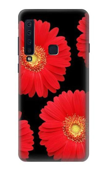 W2478 Red Daisy flower Hard Case and Leather Flip Case For Samsung Galaxy A9 (2018), A9 Star Pro, A9s