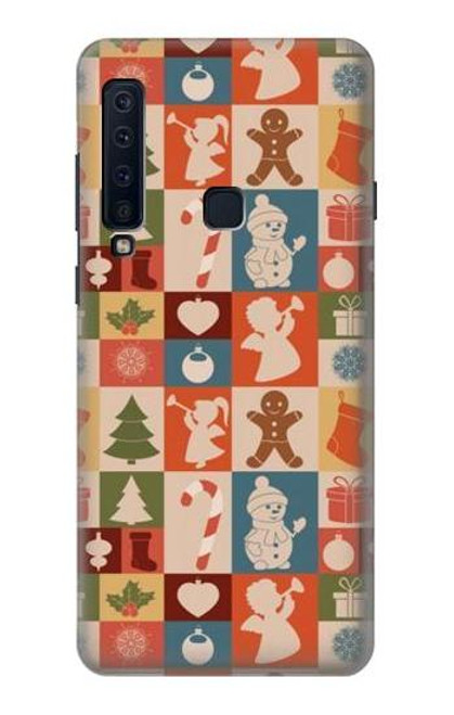 W2854 Cute Xmas Pattern Hard Case and Leather Flip Case For Samsung Galaxy A9 (2018), A9 Star Pro, A9s