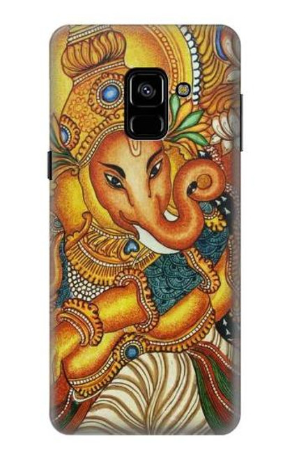 W0440 Hindu God Ganesha Hard Case and Leather Flip Case For Samsung Galaxy A8 (2018)