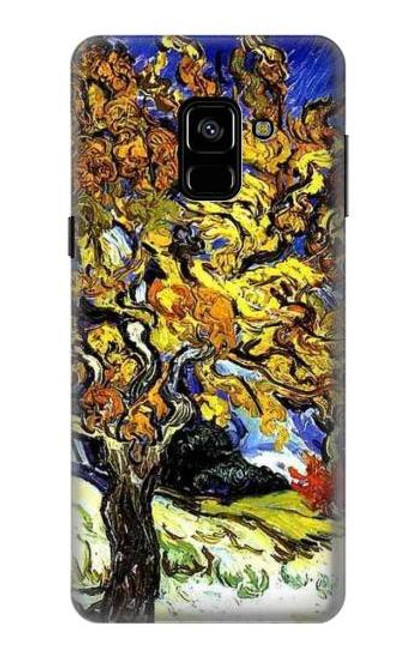 W0902 Mulberry Tree Van Gogh Hard Case and Leather Flip Case For Samsung Galaxy A8 (2018)