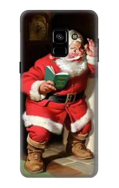 W1417 Santa Claus Merry Xmas Hard Case and Leather Flip Case For Samsung Galaxy A8 (2018)