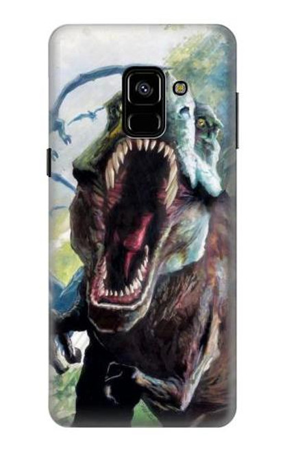 W1453 Trex Tyrannosaurus Rex Dinosaur Hard Case and Leather Flip Case For Samsung Galaxy A8 (2018)