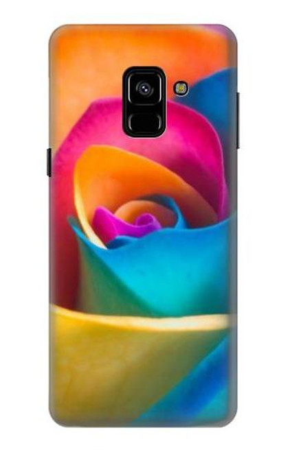 W1671 Rainbow Colorful Rose Hard Case and Leather Flip Case For Samsung Galaxy A8 (2018)