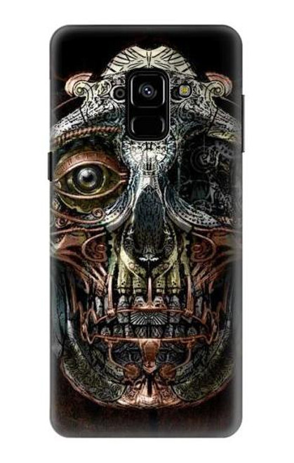 W1685 Steampunk Skull Head Hard Case and Leather Flip Case For Samsung Galaxy A8 (2018)