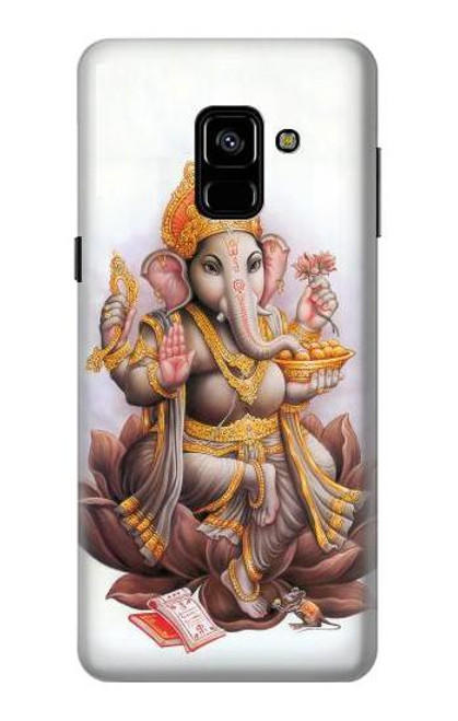 W2820 Hindu God Ganesha Ganapati Vinayaka Hard Case and Leather Flip Case For Samsung Galaxy A8 (2018)