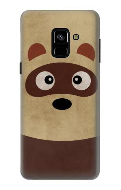 W2825 Cute Cartoon Raccoon Hard Case and Leather Flip Case For Samsung Galaxy A8 (2018)