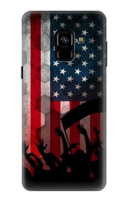 W2989 USA America Soccer Copa 2016 Hard Case and Leather Flip Case For Samsung Galaxy A8 (2018)