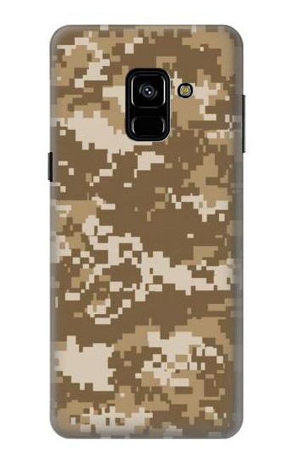 W3294 Army Desert Tan Coyote Camo Camouflage Hard Case and Leather Flip Case For Samsung Galaxy A8 (2018)