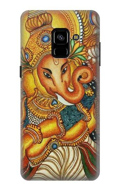 W0440 Hindu God Ganesha Hard Case and Leather Flip Case For Samsung Galaxy A8 Plus (2018)