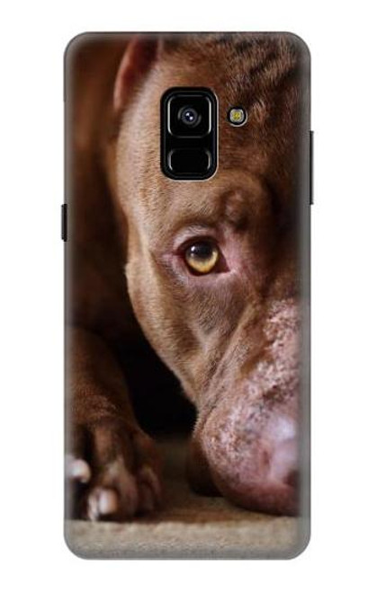 W0519 PitBull Face Hard Case and Leather Flip Case For Samsung Galaxy A8 Plus (2018)