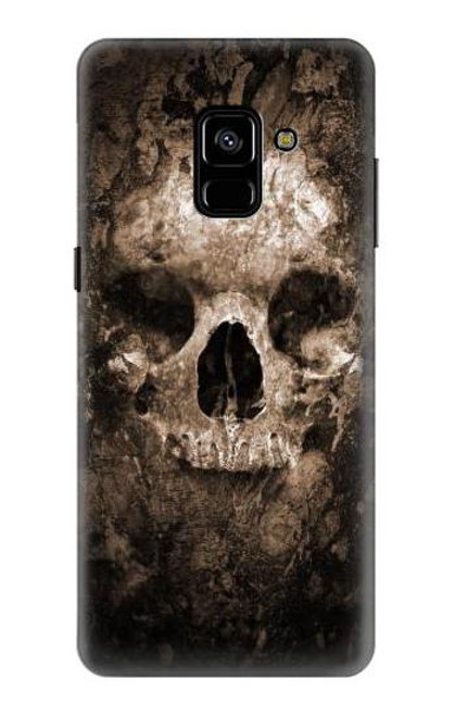 W0552 Skull Hard Case and Leather Flip Case For Samsung Galaxy A8 Plus (2018)