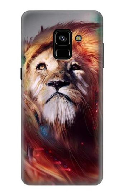 W0691 Leo Paint Hard Case and Leather Flip Case For Samsung Galaxy A8 Plus (2018)