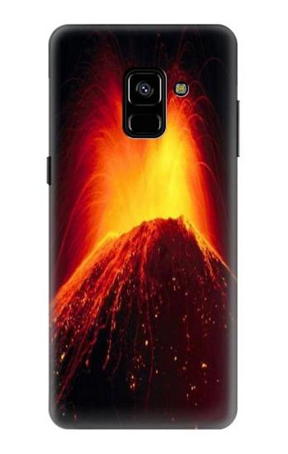 W0745 Volcano Lava Hard Case and Leather Flip Case For Samsung Galaxy A8 Plus (2018)