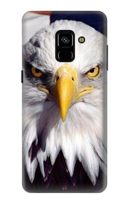 W0854 Eagle American Hard Case and Leather Flip Case For Samsung Galaxy A8 Plus (2018)