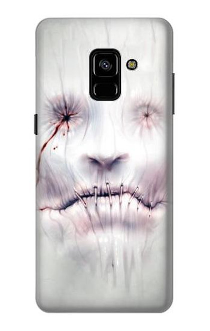 W0884 Horror Face Hard Case and Leather Flip Case For Samsung Galaxy A8 Plus (2018)