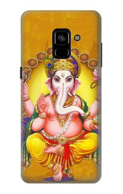 W0896 Lord Ganesh Hindu God Hard Case and Leather Flip Case For Samsung Galaxy A8 Plus (2018)