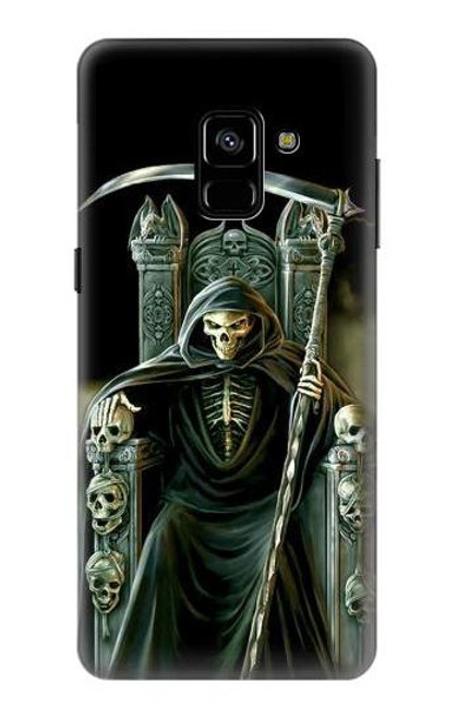 W1024 Grim Reaper Skeleton King Hard Case and Leather Flip Case For Samsung Galaxy A8 Plus (2018)