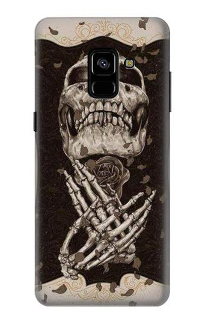 W1676 Skull Rose Hard Case and Leather Flip Case For Samsung Galaxy A8 Plus (2018)